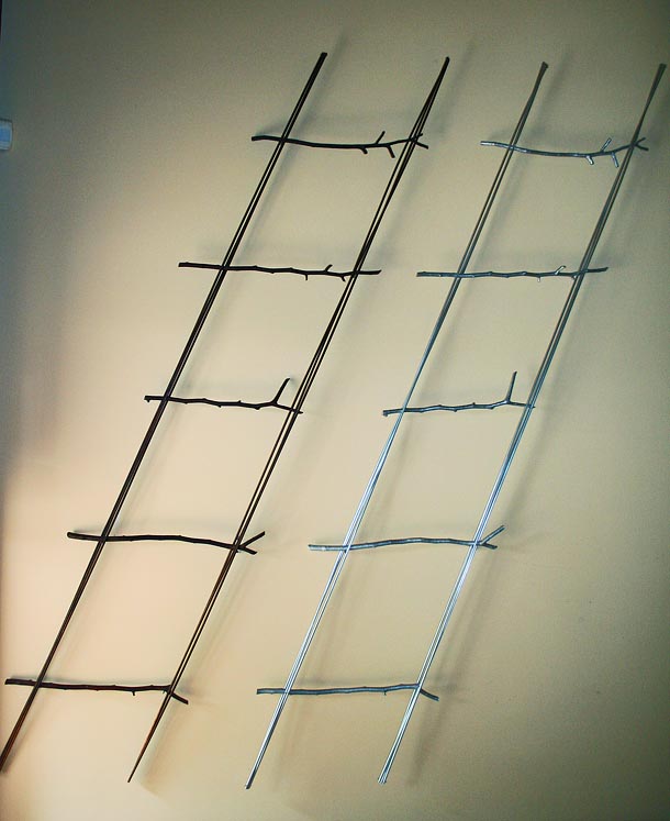 Jinks. Cast aluminium, rods and branches.