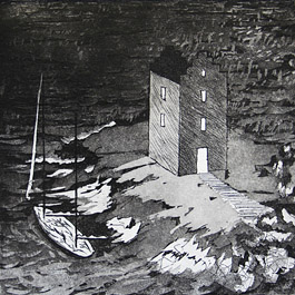 Crannog, etching