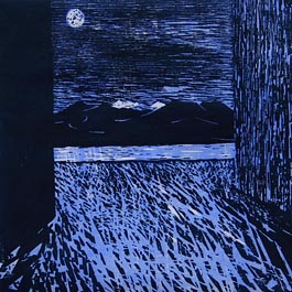 Between Doors, woodcut