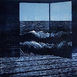 Glass Door, woodcut